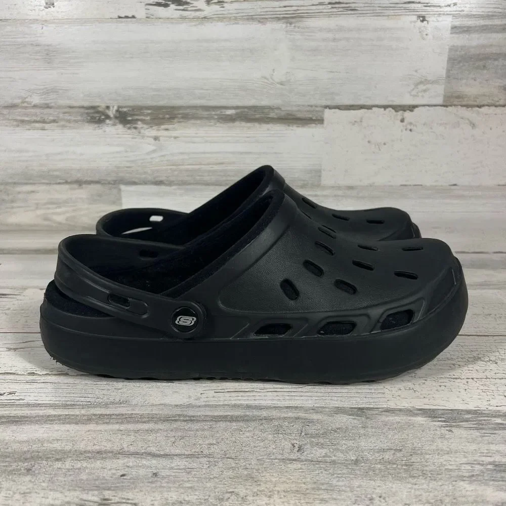 SKECHERS Men's Black Foamies Swifters II Be‎ Warmer Lined Slip On Clog Size 12